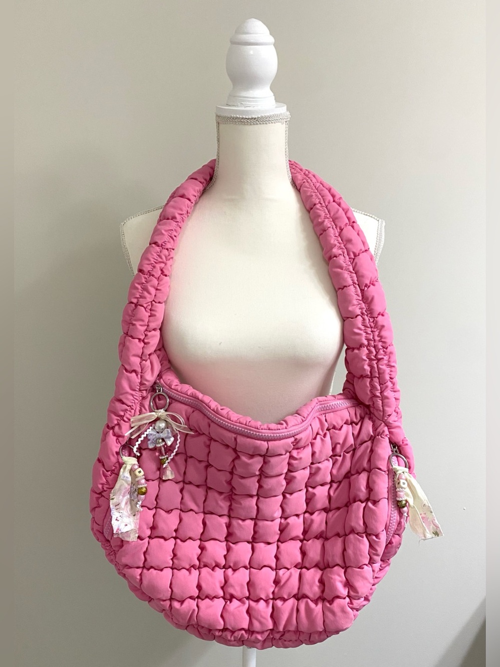 Slouch Pink Quilted Carryall Bag Boho Fall Festival Coastal Cowgirl Utility